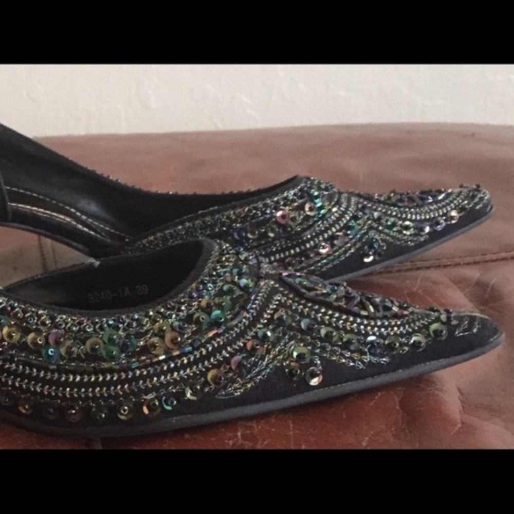 Beaded and Sequined Heels